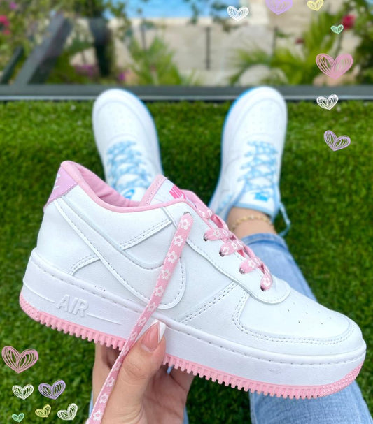 Tenis Casual Cintas Flores para Dama